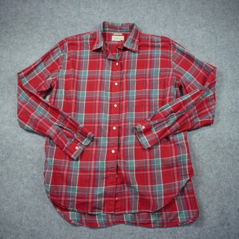 Denim & Supply Ralph Lauren RL Boyfriend Plaid Shirt Red Blue Long Sleeve Cotton